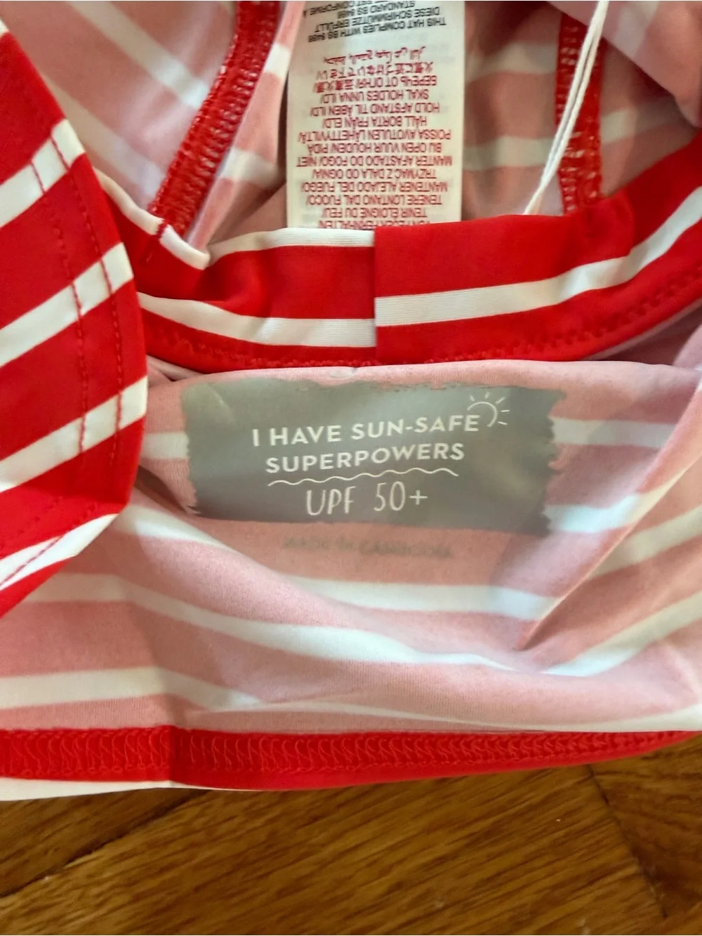 Boden Red and White Baby Sun Hat NWT